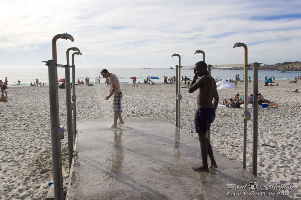 Showering the beach