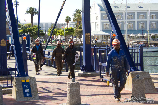 Waterfront workmen