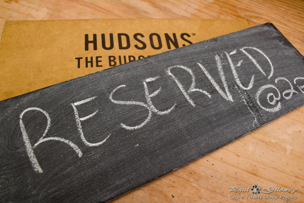 Reserved @ Hudsons