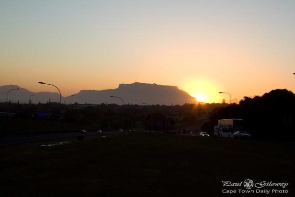 Sunset orange from behined the boerewors curtain