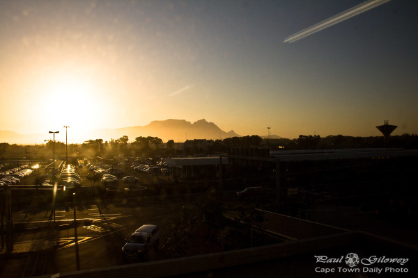 Parking lot at sunset