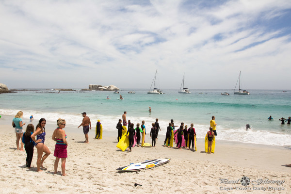 Beach kids and bodyboards