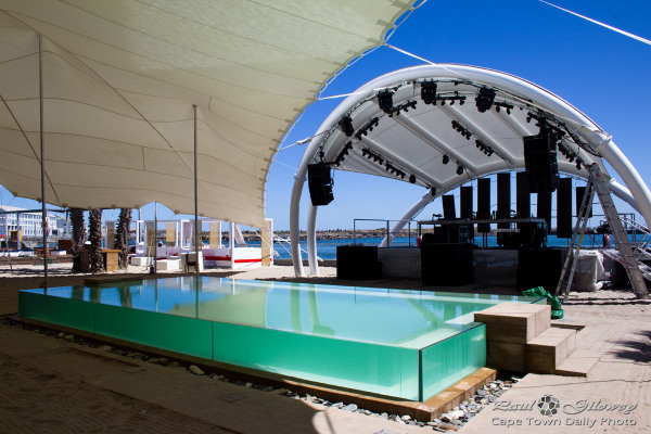 A chill pool and stage