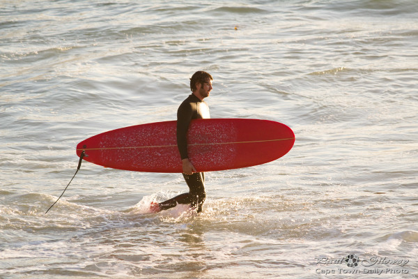 Red board surfer