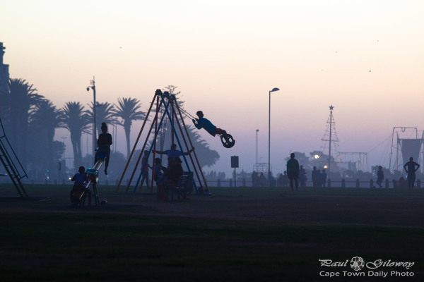 Swinging at dusk